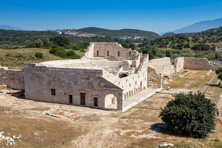 Ruins of the ancient Lycian city Patara, Ancient city entrance door. Patara was at the Lycia (Lycian) League's capital. Antalya, TURKEYの写真素材