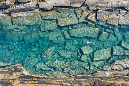 Gazipasa, sea beach, cliffs, turquoise color and waves. Koru beach.の写真素材
