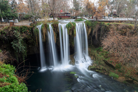 Beautiful view with waterfall in the forestの写真素材