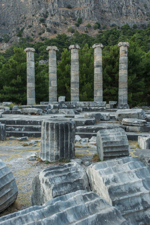 Priene ancient city ruins, SÃ¶ke, Aydin, Turkey.の写真素材