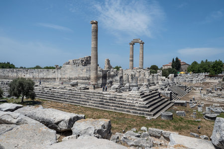 Ruins of the temple of Apollo in the ancient city of Didyma, Aydin, Turkey.の写真素材