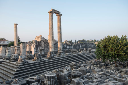 Ruins of the temple of Apollo in the ancient city of Didyma, Aydin, Turkey.の写真素材