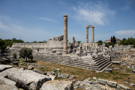 Ruins of the temple of Apollo in the ancient city of Didyma, Aydin, Turkey.の写真素材