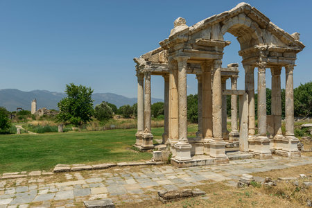 Aphrodisias Ancient city. (Aphrodisias). The common name of many ancient cities dedicated to the goddess Aphrodite. The most famous of cities called Aphrodisias. Karacasu - Aydin, TURKEYの写真素材