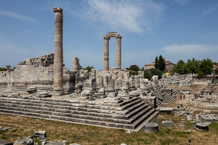 Ruins of the temple of Apollo in the ancient city of Didyma, Aydin, Turkey.の写真素材
