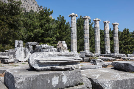 Priene ancient city ruins, SÃ¶ke, Aydin, Turkey.の写真素材