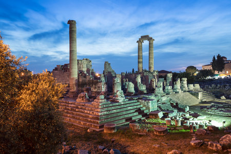 Ruins of the temple of Apollo in the ancient city of Didyma, Aydin, Turkey.の写真素材