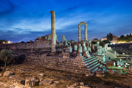 Ruins of the temple of Apollo in the ancient city of Didyma, Aydin, Turkey.の写真素材
