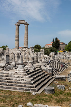 Ruins of the temple of Apollo in the ancient city of Didyma, Aydin, Turkey.の写真素材