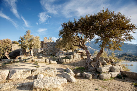 Bafa Lake Natural Park view in Turkeyの写真素材