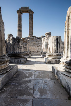 Ruins of the temple of Apollo in the ancient city of Didyma, Aydin, Turkey.の写真素材