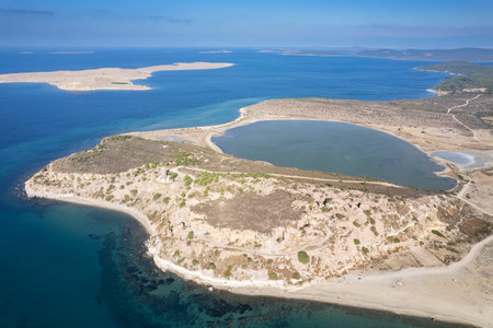 Aerial view of Balos lagoon, Crete, Greeceの写真素材
