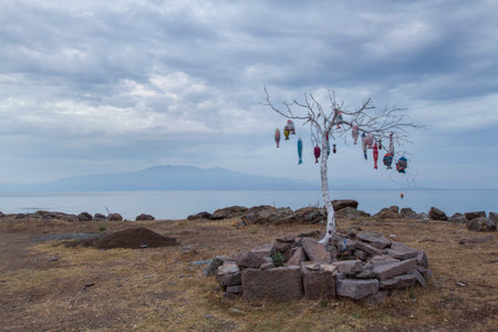 100 year old lighthouse located in Sivrice, SokakaÄzÄ± cove.の写真素材