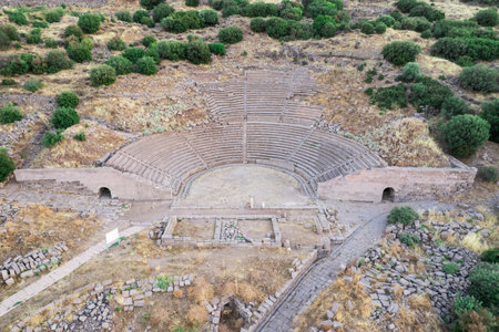 Assos Ancient City Drone shooting, Assos Behramkale, Canakkale Turkeyの写真素材