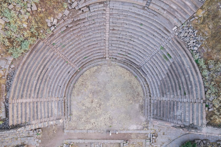 Assos Ancient City Drone shooting, Assos Behramkale, Canakkale Turkeyの写真素材