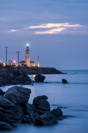 100 year old lighthouse located in Sivrice, SokakaÄzÄ± cove.の写真素材