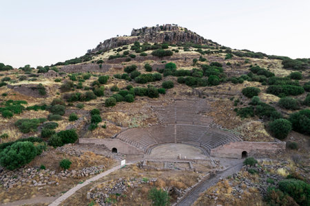 Assos Ancient City Drone shooting, Canakkale Turkeyの写真素材