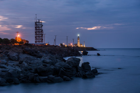 100 year old lighthouse located in Sivrice, SokakaÄzÄ± cove.の写真素材