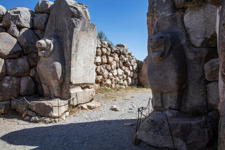 General view of Hattusa was the capital of the Hittite Empire in the late Bronze Age. Its ruins lie near modern Bogazkale. Corum, Turkey.の写真素材