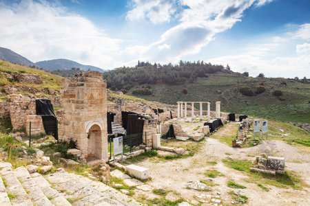 Ruins of the Roman theater in Hierapolisの写真素材