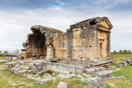 Ruins of the Roman theater in Hierapolisの写真素材