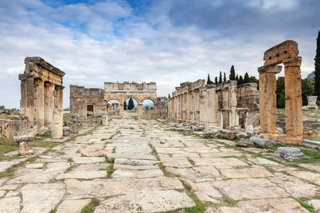 Ruins of the Roman theater in Hierapolisの写真素材