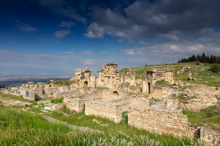 Ruins of the Roman theater in Hierapolisの写真素材