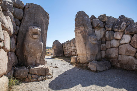 General view of Hattusa was the capital of the Hittite Empire in the late Bronze Age. Its ruins lie near modern Bogazkale. Corum, Turkey.の写真素材