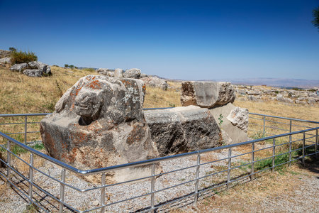 General view of Hattusa was the capital of the Hittite Empire in the late Bronze Age. Its ruins lie near modern Bogazkale. Corum, Turkey.の写真素材