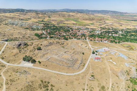 General view of Hattusa was the capital of the Hittite Empire in the late Bronze Age. Its ruins lie...