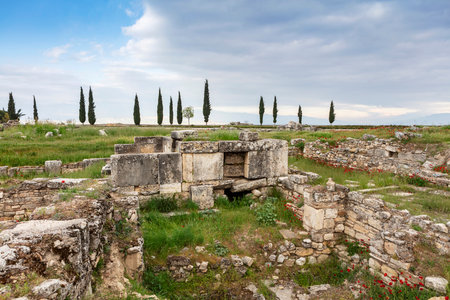 Ruins of the Roman theater in Hierapolisの写真素材