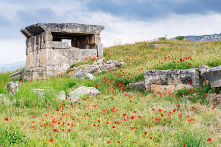 Ruins of the Roman theater in Hierapolisの写真素材