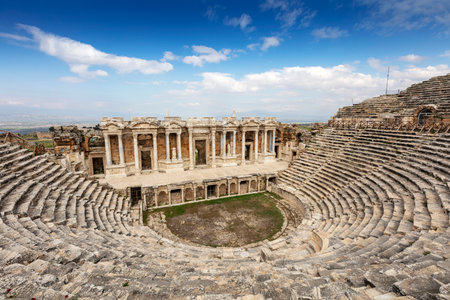 Ruins of the Roman theater in Hierapolisの写真素材