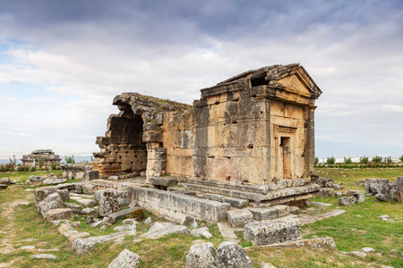Ruins of the Roman theater in Hierapolisの写真素材