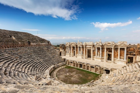 Ruins of the Roman theater in Hierapolisの写真素材