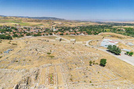 General view of Hattusa was the capital of the Hittite Empire in the late Bronze Age. Its ruins lie...