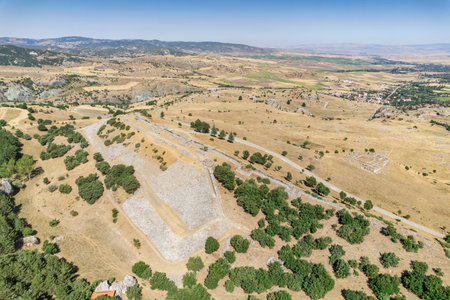 General view of Hattusa was the capital of the Hittite Empire in the late Bronze Age. Its ruins lie near modern Bogazkale. Corum, Turkey.の写真素材