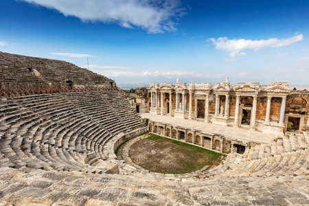 Ruins of the Roman theater in Hierapolisの写真素材