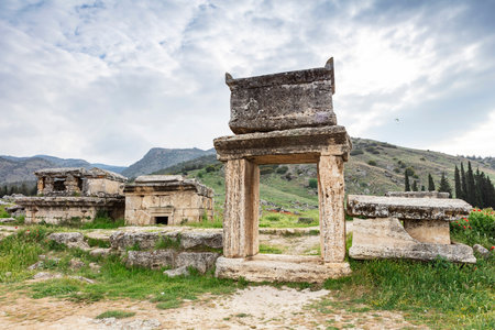 Ruins of the Roman theater in Hierapolisの写真素材