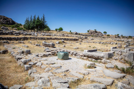 General view of Hattusa was the capital of the Hittite Empire in the late Bronze Age. Its ruins lie near modern Bogazkale. Corum, Turkey.の写真素材