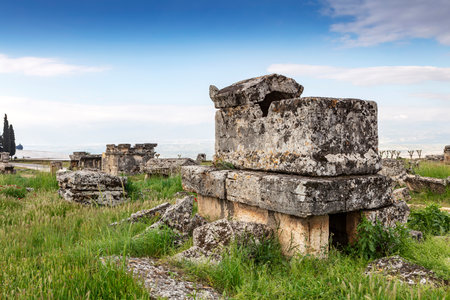 Ruins of the Roman theater in Hierapolisの写真素材