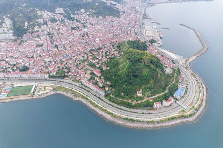 Giresun city view from Northern Turkey aka Black Sea region of Turkeyの写真素材