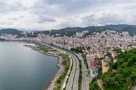 Giresun city view from Northern Turkey aka Black Sea region of Turkeyの写真素材
