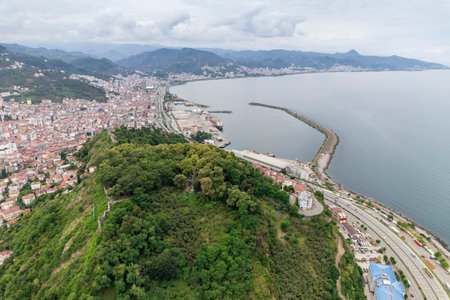 Giresun city view from Northern Turkey aka Black Sea region of Turkeyの写真素材