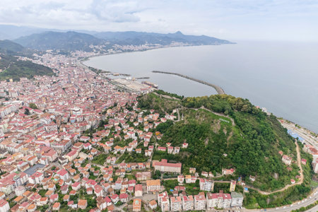 Giresun city view from Northern Turkey aka Black Sea region of Turkeyの写真素材