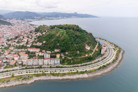 Giresun city view from Northern Turkey aka Black Sea region of Turkeyの写真素材