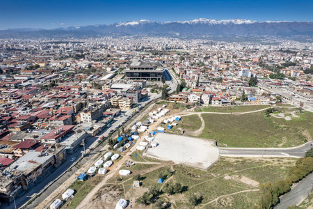 Aerial view of a city in Turkey.の写真素材