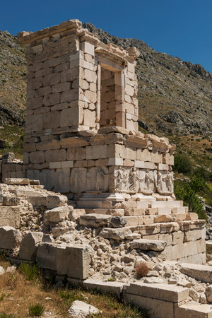 Sagalassos Ancient City. View of the surviving ruins of the Roman building in the ancient city of Sagalassos in Turkey's Burdur province.の写真素材