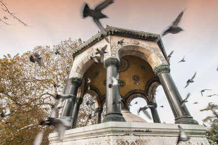 German Fountain in Sultan Ahmed Park. German Emperor II. It is Wilhelm's gift to Sultana. Built in Germany and installed in Istanbul in 1901の写真素材