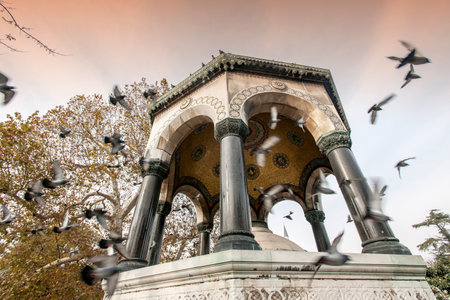 German Fountain in Sultan Ahmed Park. German Emperor II. It is Wilhelm's gift to Sultana. Built in Germany and installed in Istanbul in 1901の写真素材